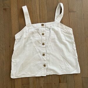 J. Crew Cropped Boxy White Button Down Tank